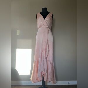 Taylor Pink High Low Sleeveless Dress